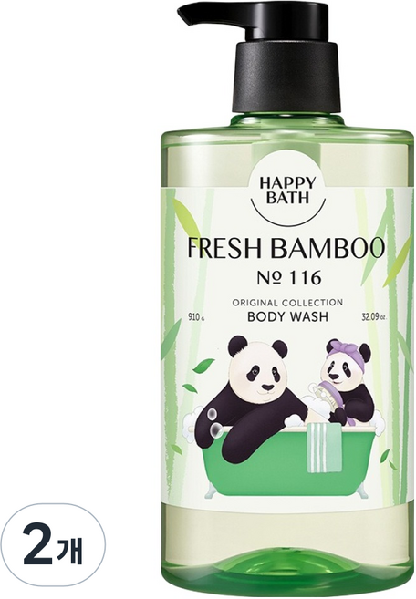 HAPPY BATH Baofamily 經典系列 大容量沐浴乳 清新竹香, 910ml, 2個