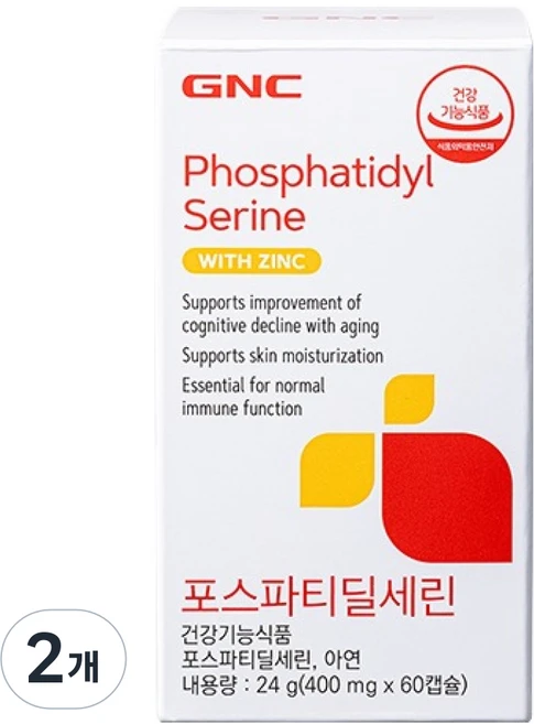GNC 포스파티딜세린 24g, 2개, 60정 - 쿠팡