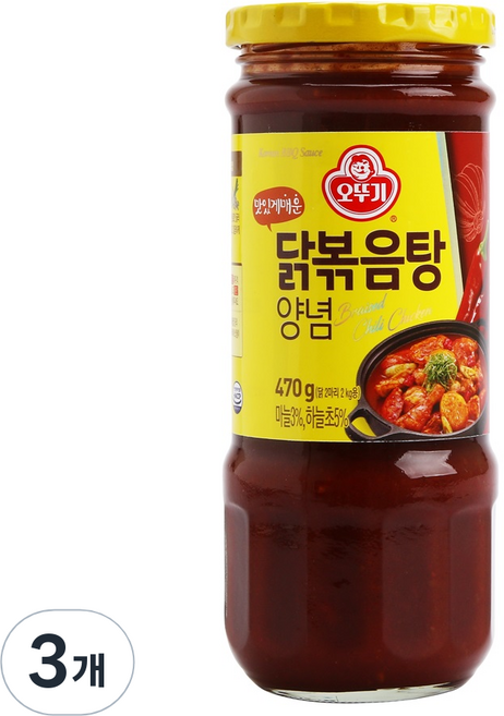 오뚜기 닭볶음탕 양념, 470g, 3개