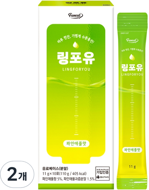 퍼니트 링포유 이온음료 분말 파인애플맛, 110g, 2개