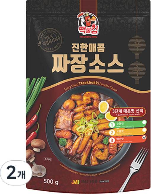 떡불킹 진한 매콤 짜장소스 매운맛, 500g, 2개
