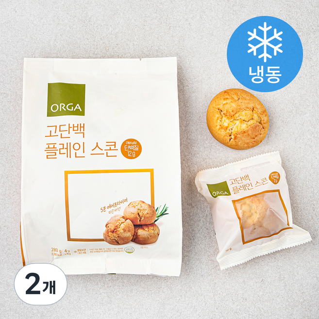 올가홀푸드 고단백 플레인 스콘 (냉동), 70g, 4개입, 2개