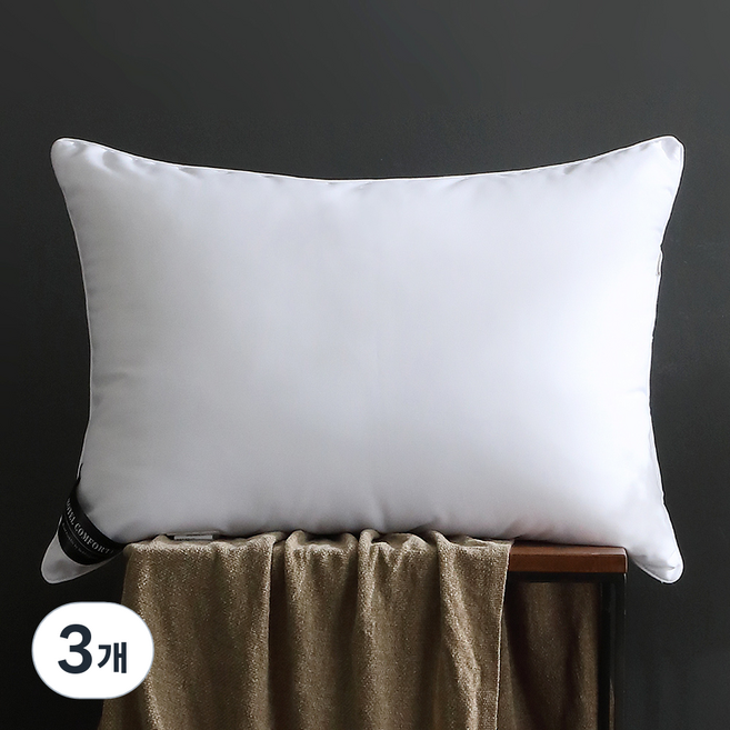 아토앤알로 블랙라벨 알러지케어 항균 호텔용 마이크로화이바 베개솜, 화이트, 3개