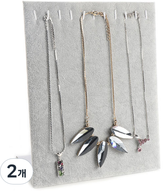 제이앤씨 L형 목걸이 진열대, 그레이, 2개