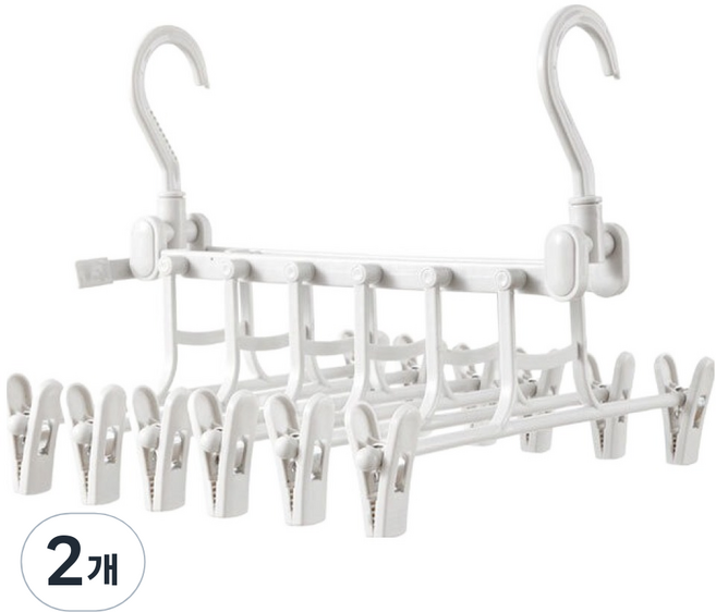 일상나눔 다용도 6단 바지걸이, 화이트, 2개