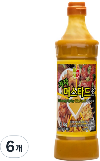 첫맛 겨자 머스타드 소스, 1kg, 6개