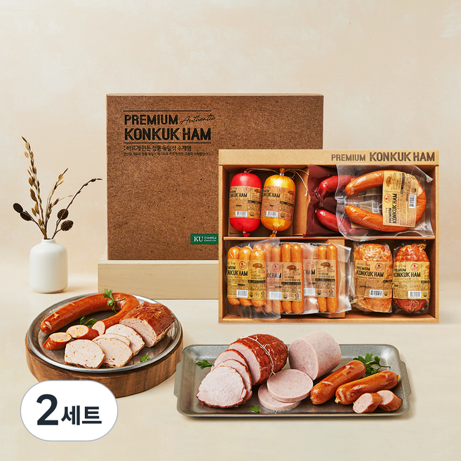 건국햄 수제햄 선물세트 1호 2100g, 2세트