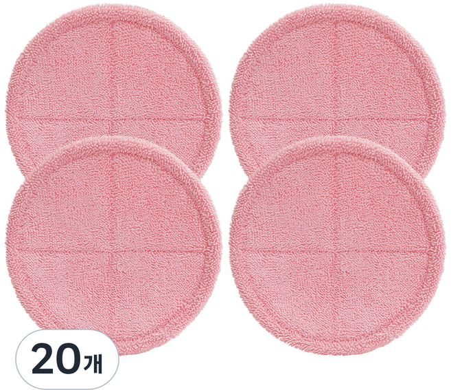 물걸레청소기 전기종 호환 극세사 걸레 분홍색 22cm, 20개
