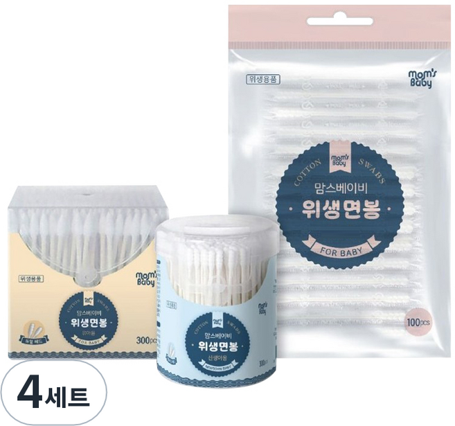 맘스베이비 면봉 3종 세트, 4세트