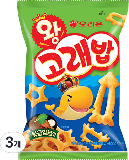 고래밥 왕 볶음양념맛, 118g, 3개