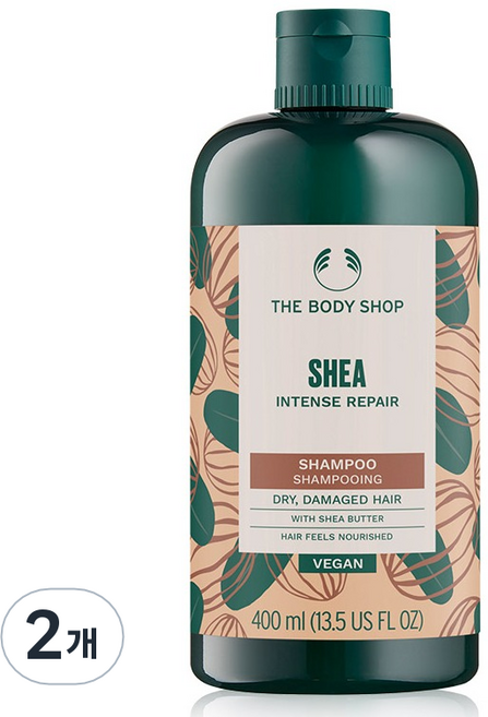 더바디샵 시어 인텐스 리페어 샴푸 너트향, 400ml, 2개