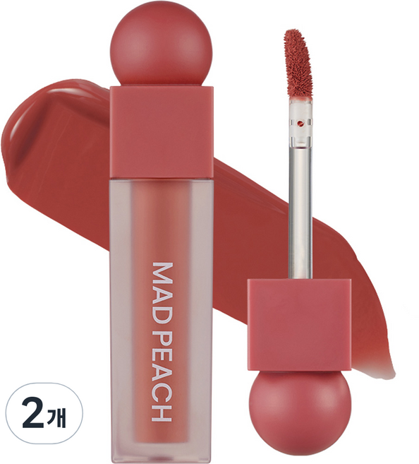 매드피치 스무드핏 컬러 립 틴트, 01 퍼지로즈, 3.8ml, 2개