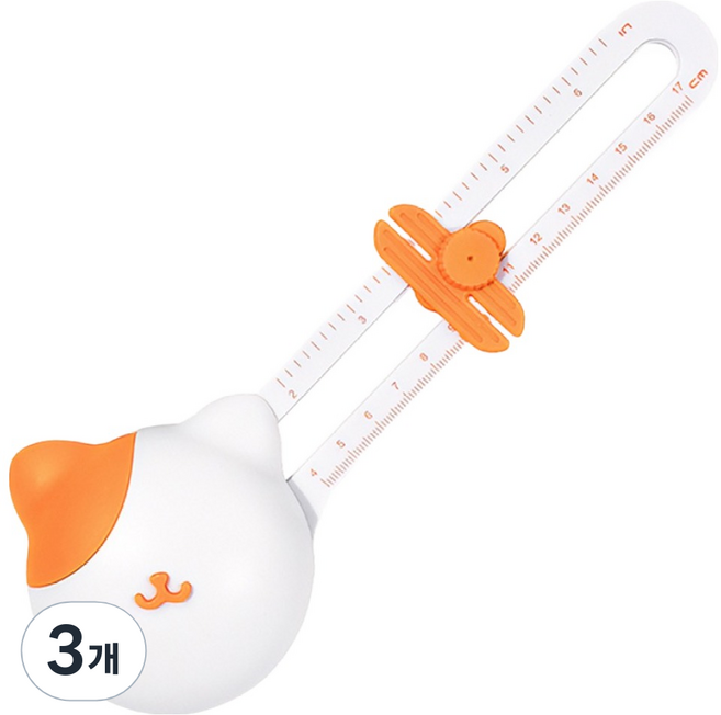 모던앳 고양이 원형 동그라미 자르기 컴퍼스 커터칼, 혼합색상, 3개