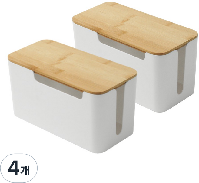 모노플랫 우드 멀티탭 정리함 3구 소형, 4개