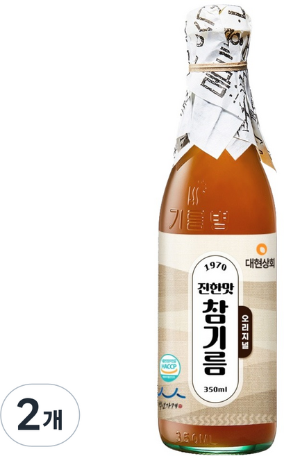 대현상회 오리지널 진한맛 참기름, 350ml, 2개