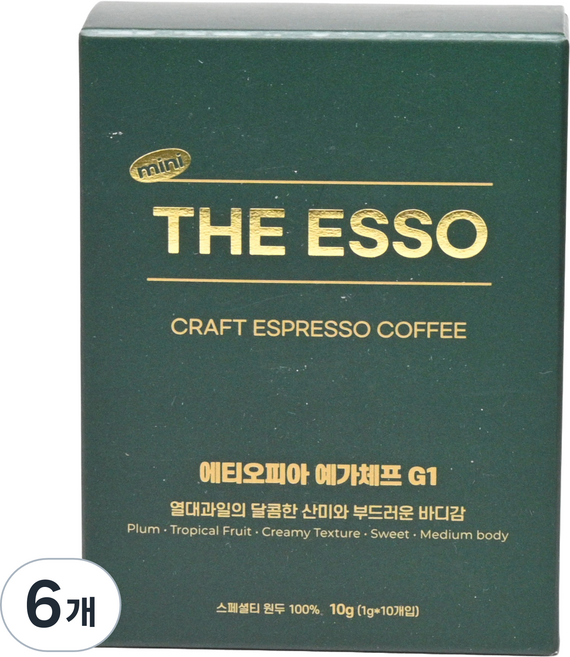 디에쏘 에스프레소 파우더 커피 에티오피아 예가체프 G1, 6개, 10개입, 1g