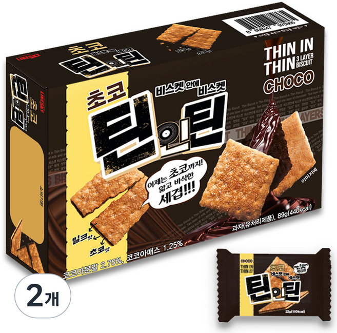 하늘처럼 초코 틴인틴 비스켓, 89g, 2개