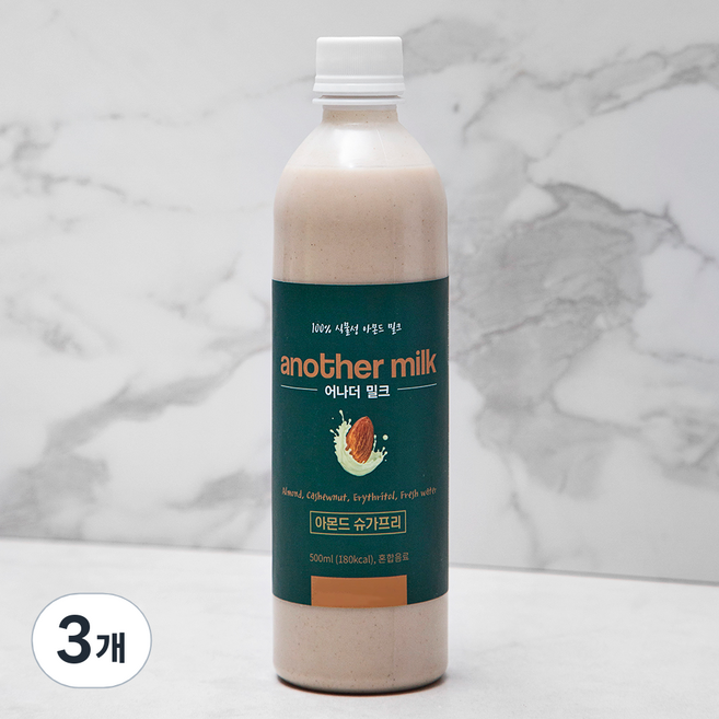 어나더 밀크 아몬드 슈가프리, 500ml, 3개