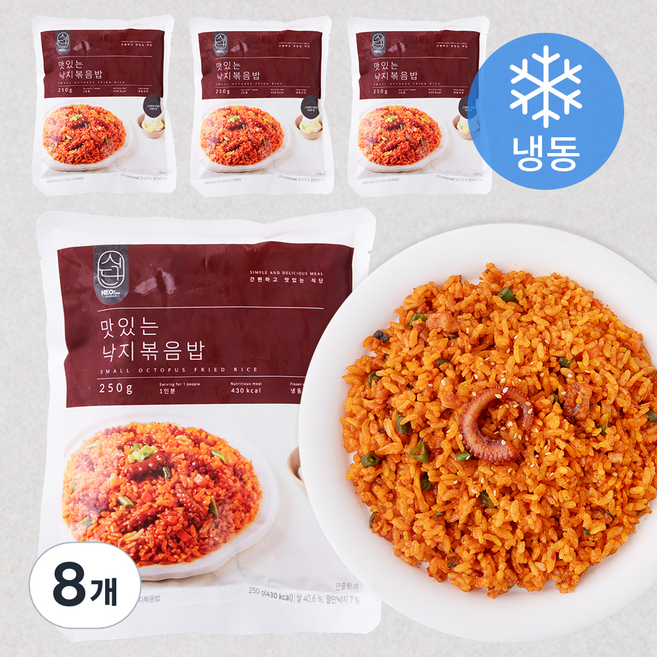 허닭 맛있는 낙지볶음밥 (냉동), 250g, 8개