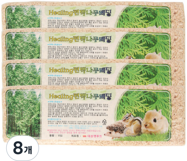 대성펫푸드 편백 톱밥 베딩, 15L, 8개