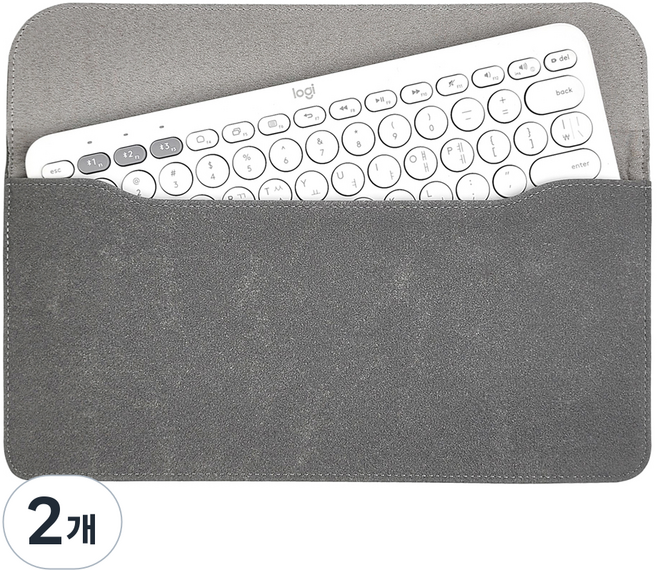 BOHO 블루투스 키보드 휴대용 스웨이드 파우치 호환 로지텍 K380 MX Keys Mini, 차콜, 2개