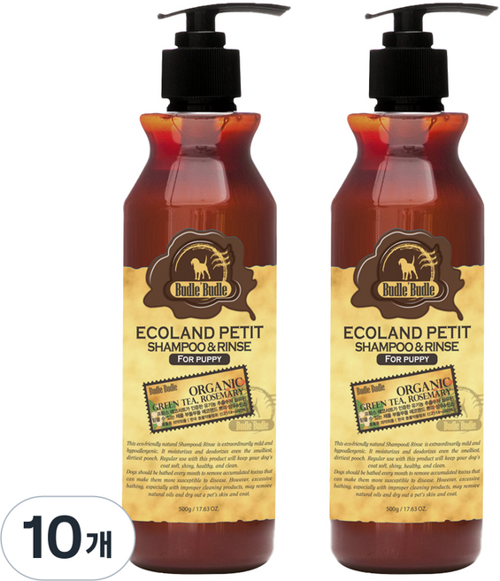 부들부들 에코랜드 쁘띠 반려견 샴푸앤린스, 10개, 500ml