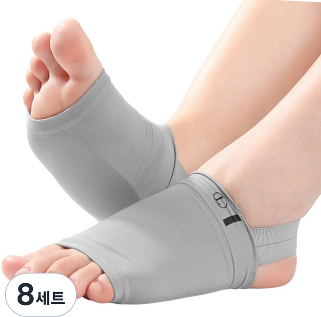 저스트픽 실리콘 아치 발바닥 쿠션패드 세트 그레이, 8세트