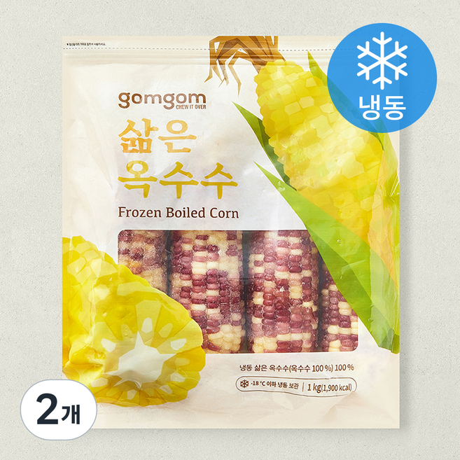 곰곰 삶은 옥수수 (냉동), 2개, 1kg