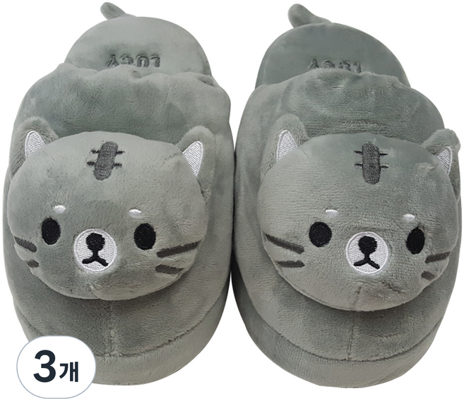 애니팡 성인용 밍크인형 실내화, 3개