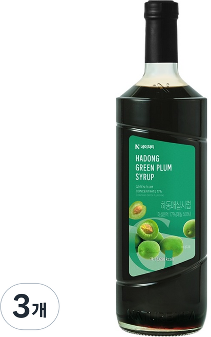 네이쳐티 하동매실시럽, 3개, 1L