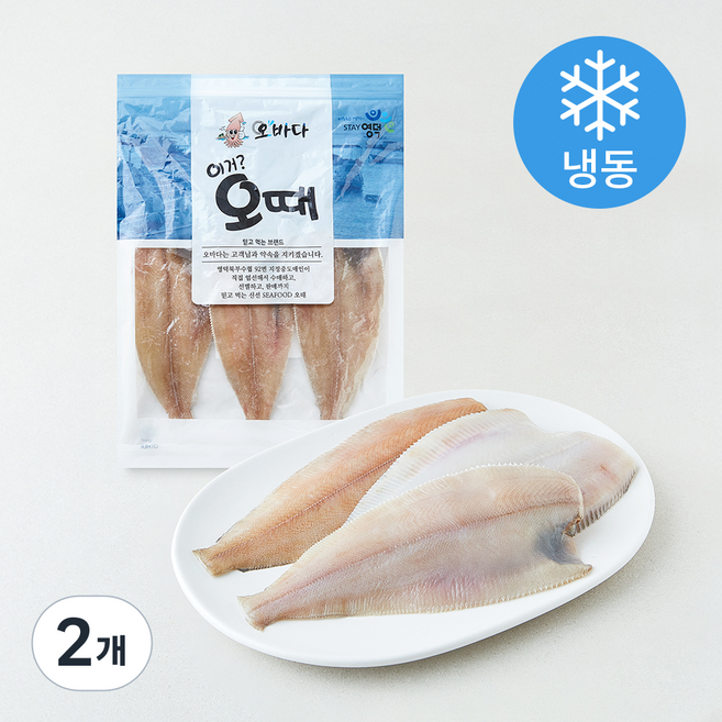 오바다 동해안 두절 기름가자미 (냉동), 2개, 340g(대)