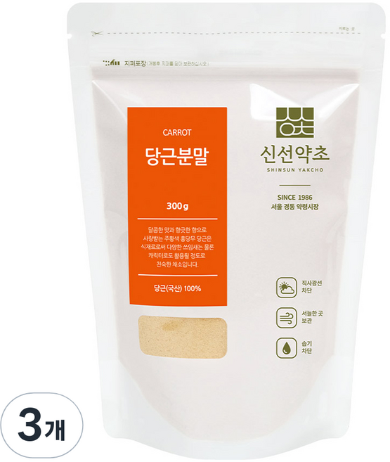 신선약초 당근분말, 300g, 3개