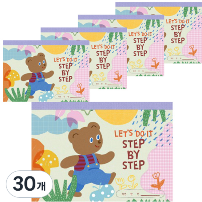 헬로우모리스 한걸음씩 15칸 노트, 혼합색상, 30개