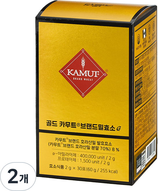 그레인온 골드 카무트 브랜드밀 효소G 30p, 60g, 2개