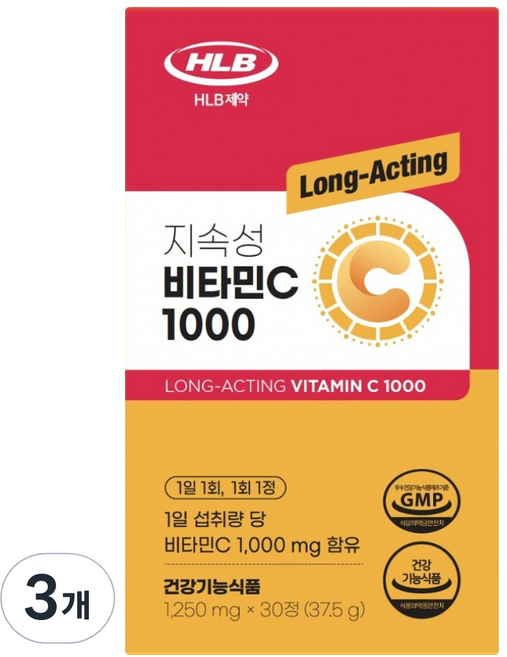 에이치엘비 지속성 비타민C 1000 37.5g, 3개, 30정