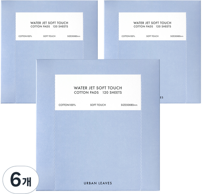 어반리브즈 워터젯 소프트 화장솜, 6개, 120개입