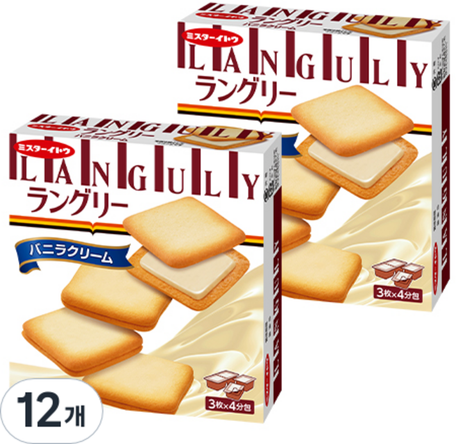 랑그리 바닐라향 크림 샌드, 132g, 12개