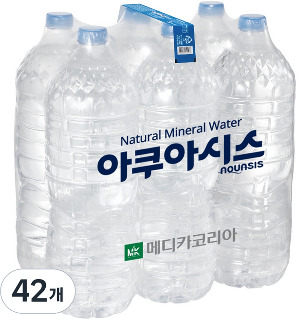 아쿠아시스 무라벨 생수, 2L, 42개