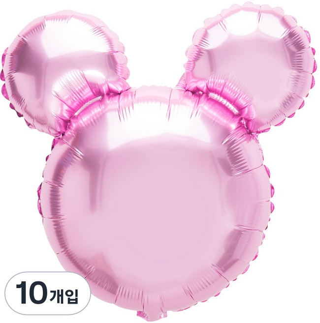파티팡 마우스 은박풍선, 핑크, 10개입