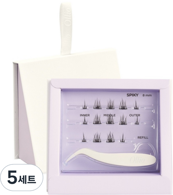 Ollio 노글루 속눈썹 키트 스파이키, 5개, 블랙