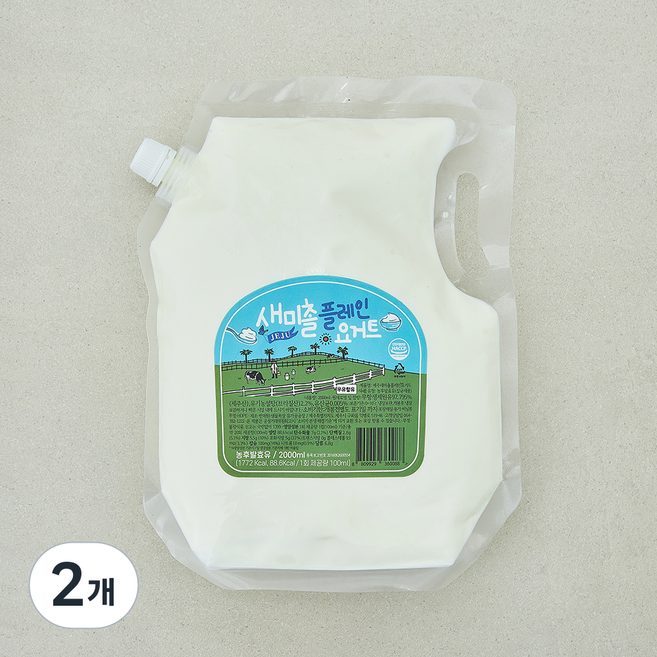 새미촐 플레인 요거트, 2개, 1개입, 2L
