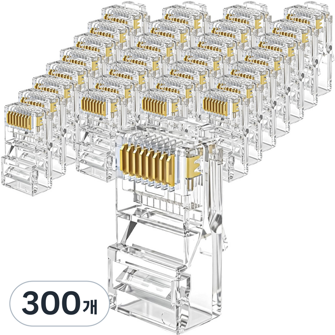 iN NETWORK CAT.5E UTP 網路線材用 穿過式 EZ 插頭 IN-5EPS, 透明, 300個, 22.5mm