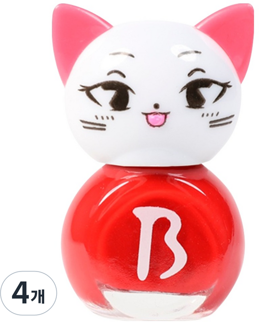NBBEBE 兒童指甲油 貓咪, 雷德萍, 4個