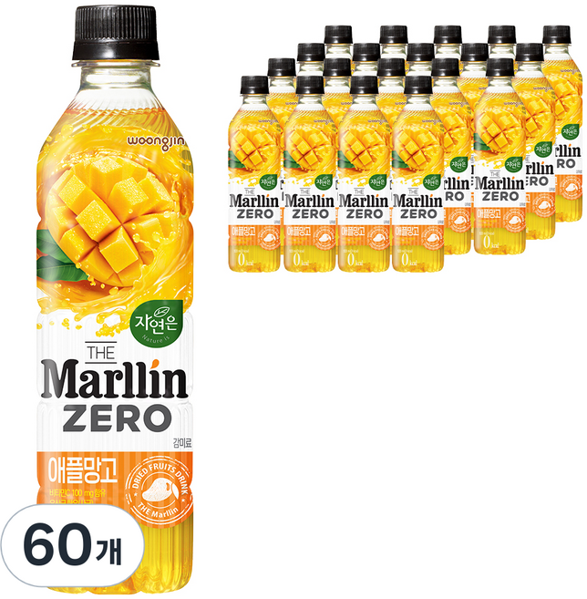 자연은 더말린 제로 애플망고, 500ml, 60개