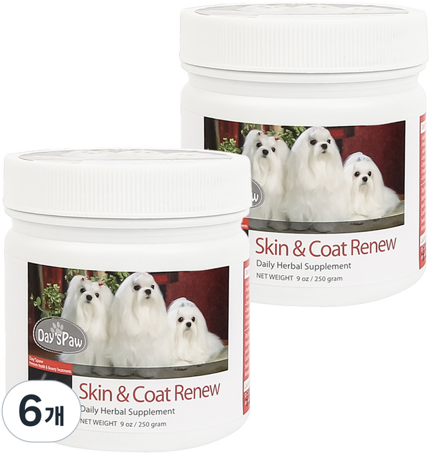 데이스포 강아지 에이치시리즈 영양제, 250g, 피부/피모, 6개