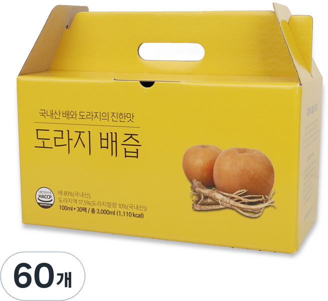 김재식헬스푸드 도라지 배즙, 100ml, 60개