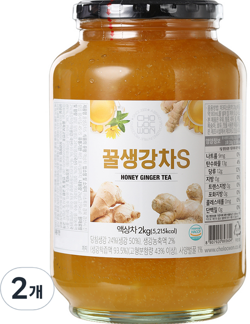 초록원 꿀생강차 S, 2kg, 1개입, 2개