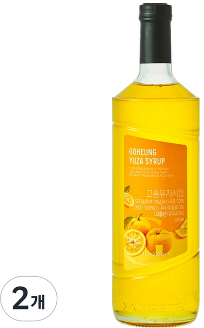 네이쳐티 고흥유자 시럽, 2개, 1L