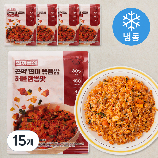 한끼통살 곤약 현미 볶음밥 해물 짬뽕맛 (냉동), 180g, 15개