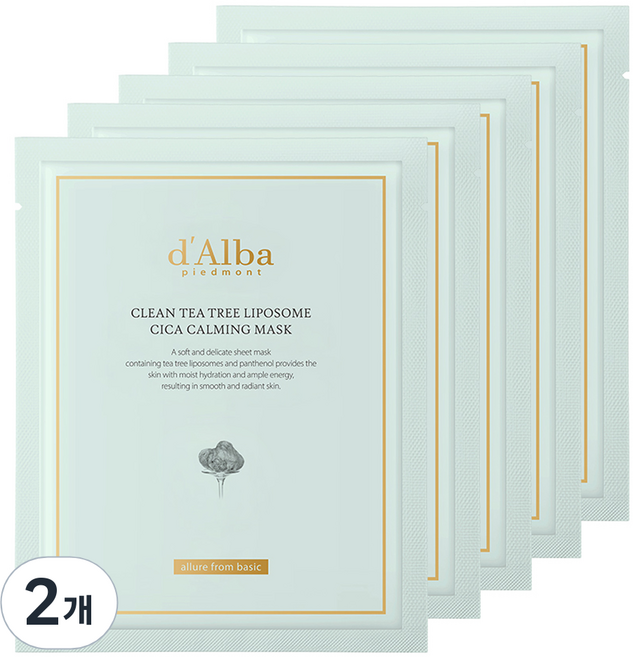 달바 클린 티트리 리포좀 시카 카밍 마스크팩, 2개, 5개입